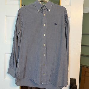 Mens Burberry check button down shirt